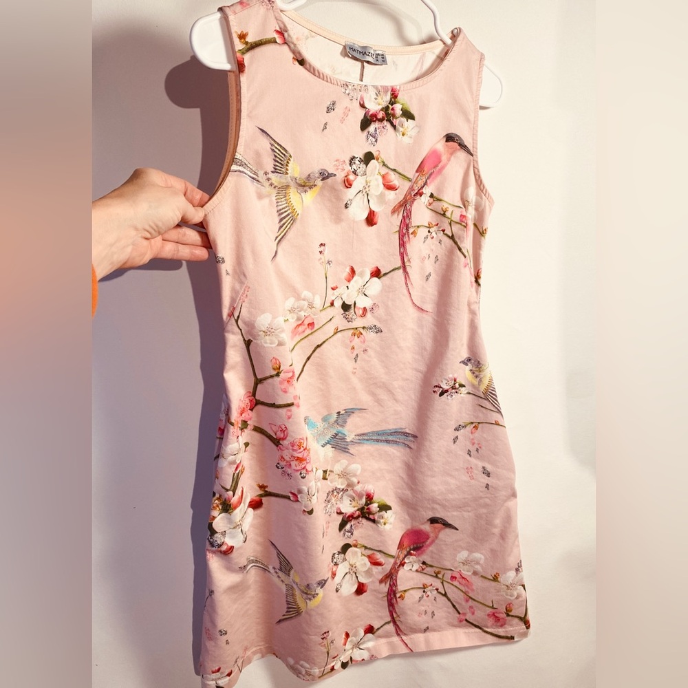 Matmazel Pink Sleeveless Floral w/ Birds Dress